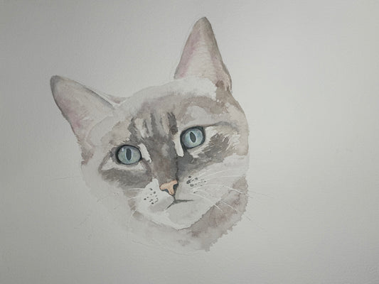“Green-Eyed Muse” - Watercolor on paper